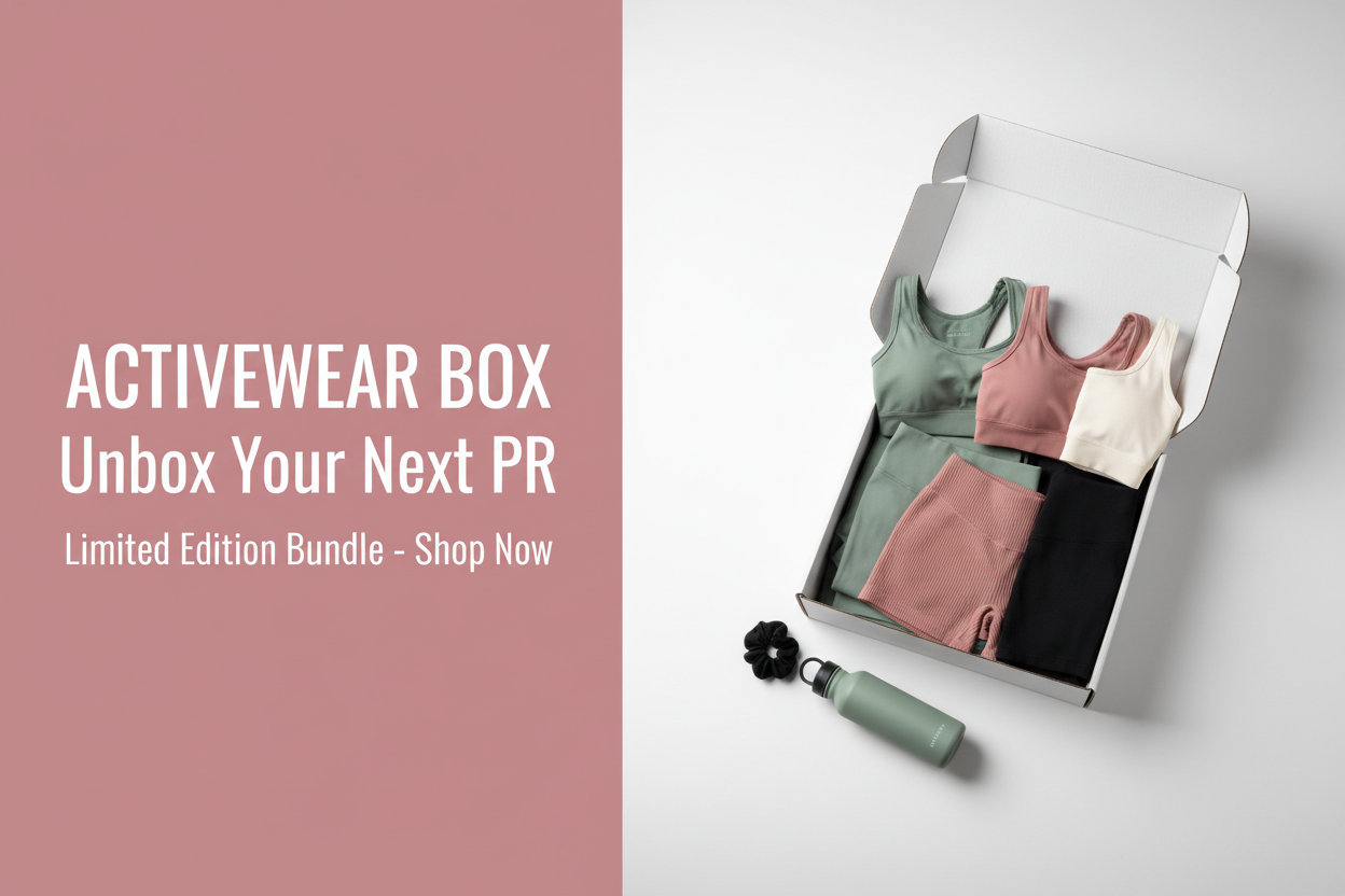 women's activewear box bundle with gym sets and leggings