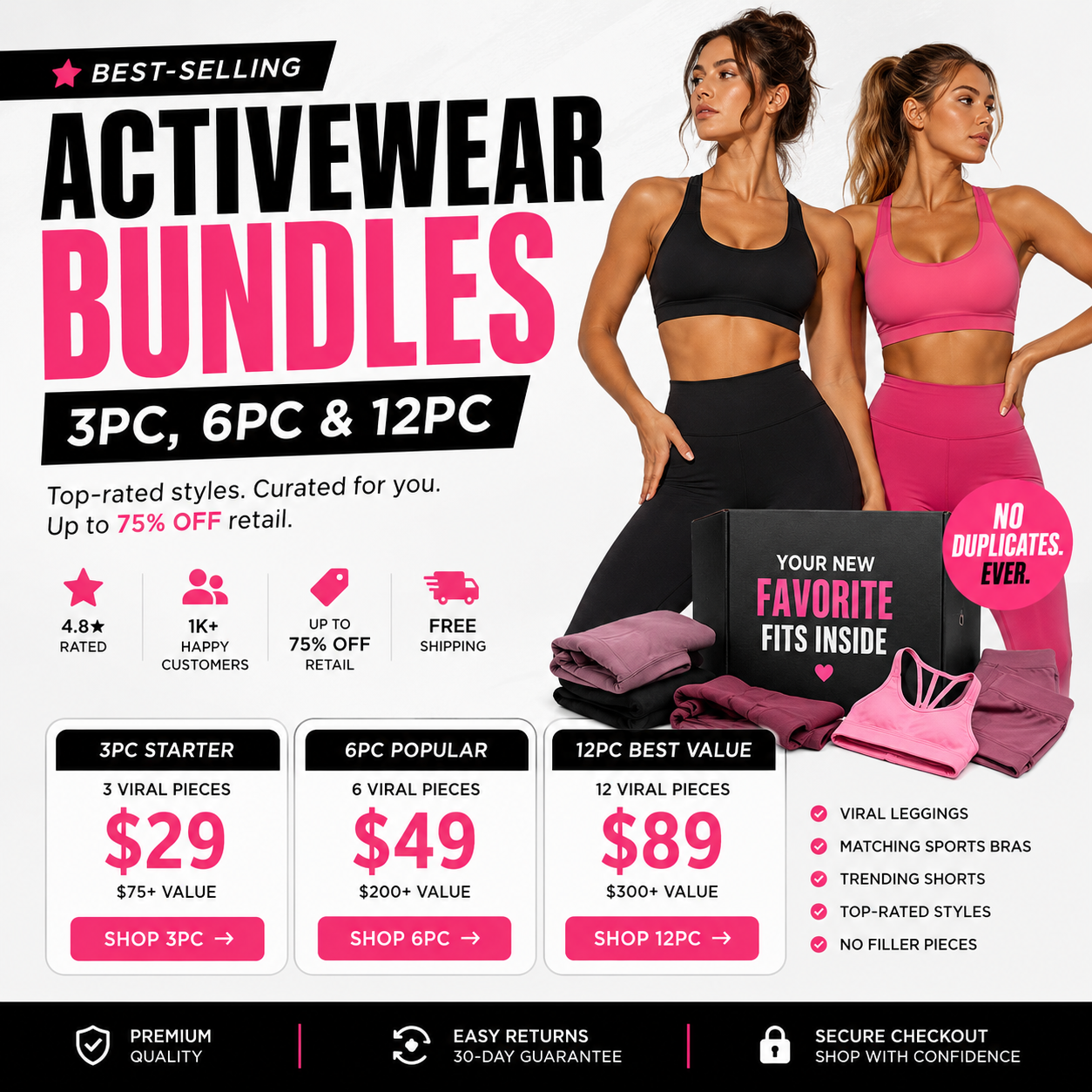 Best-selling women's activewear bundles