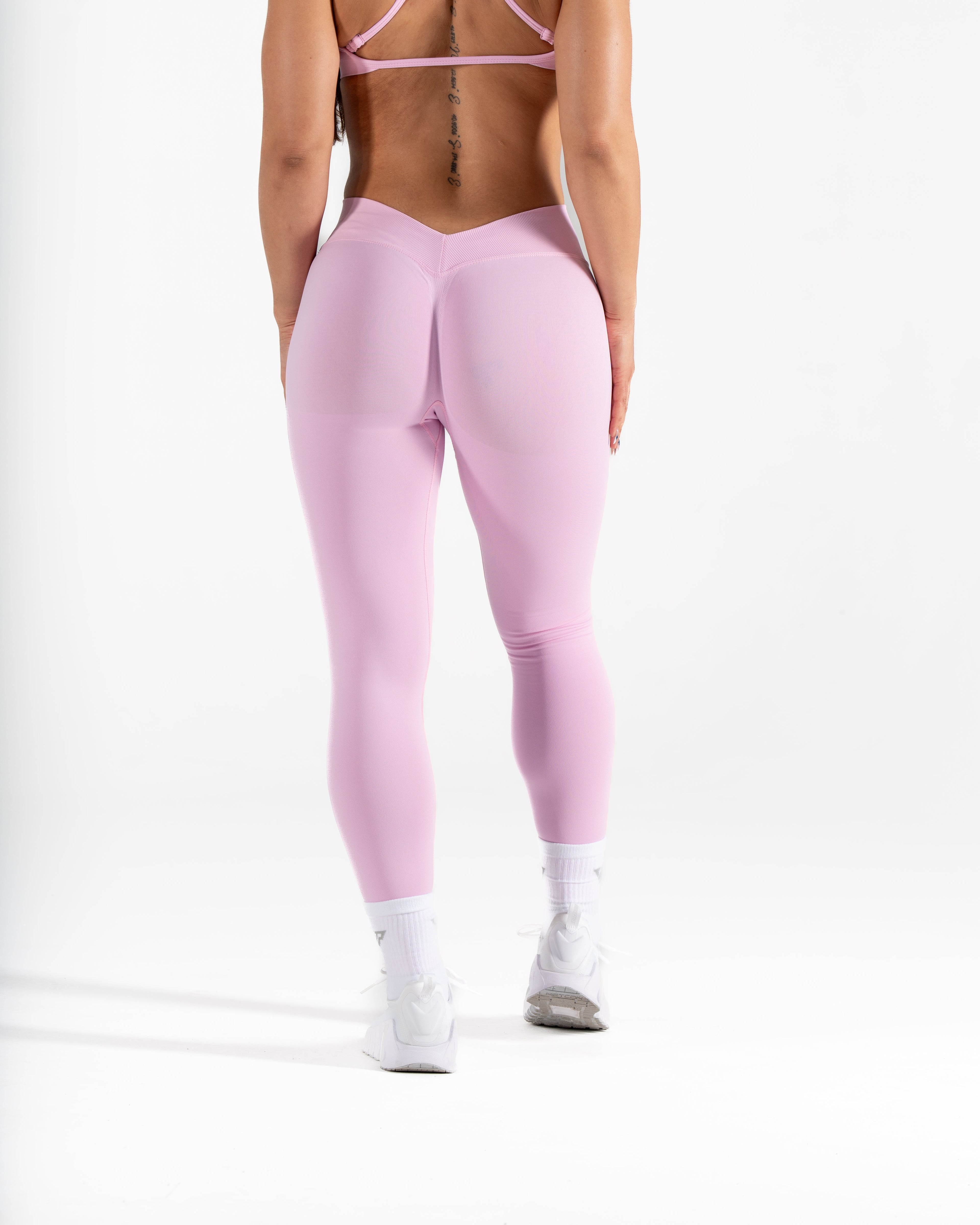 Effect V-Back Leggings - Pink