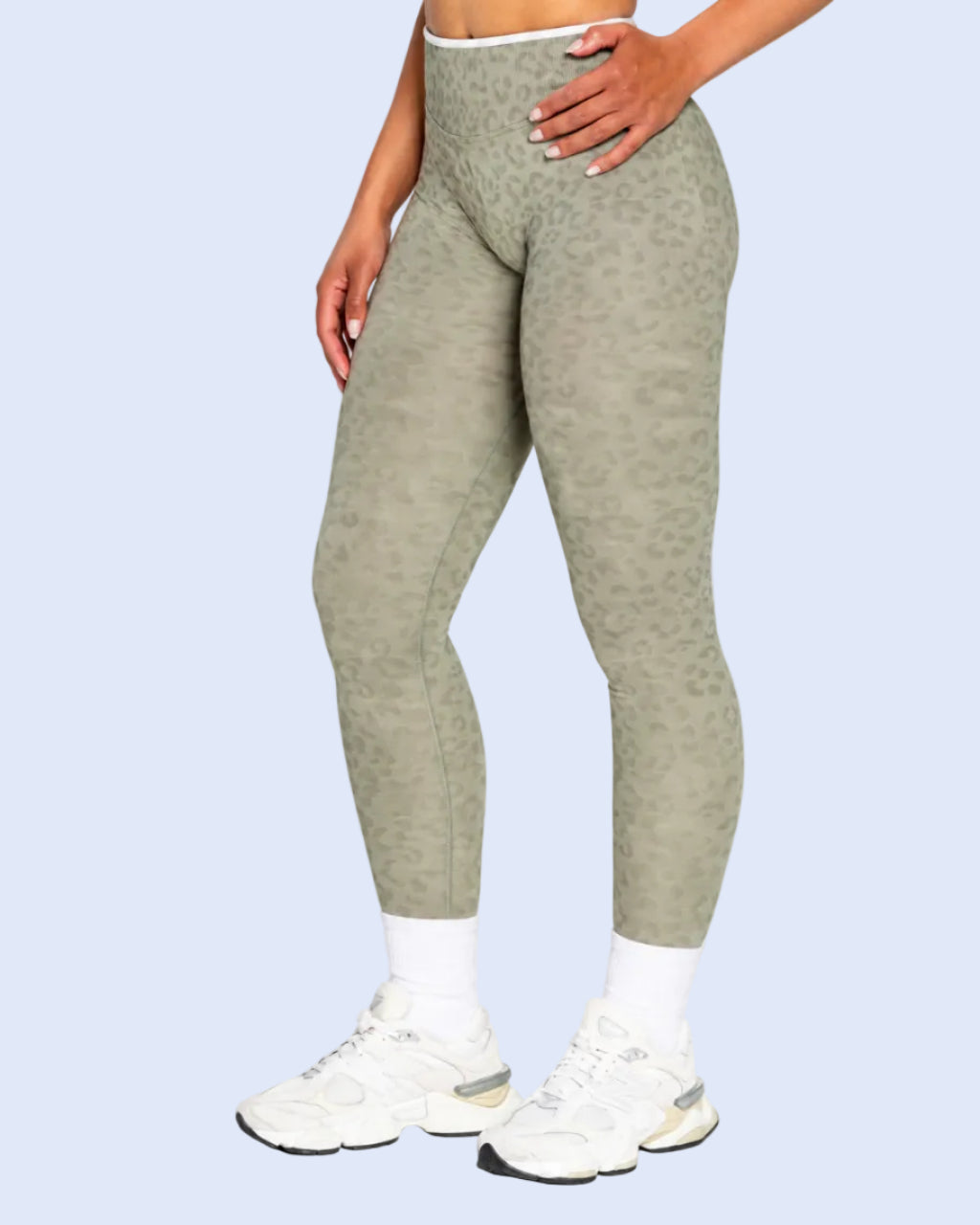 Contrastline Sculpt Scrunch Leggings | Leopard Print - ActivewearBox.com