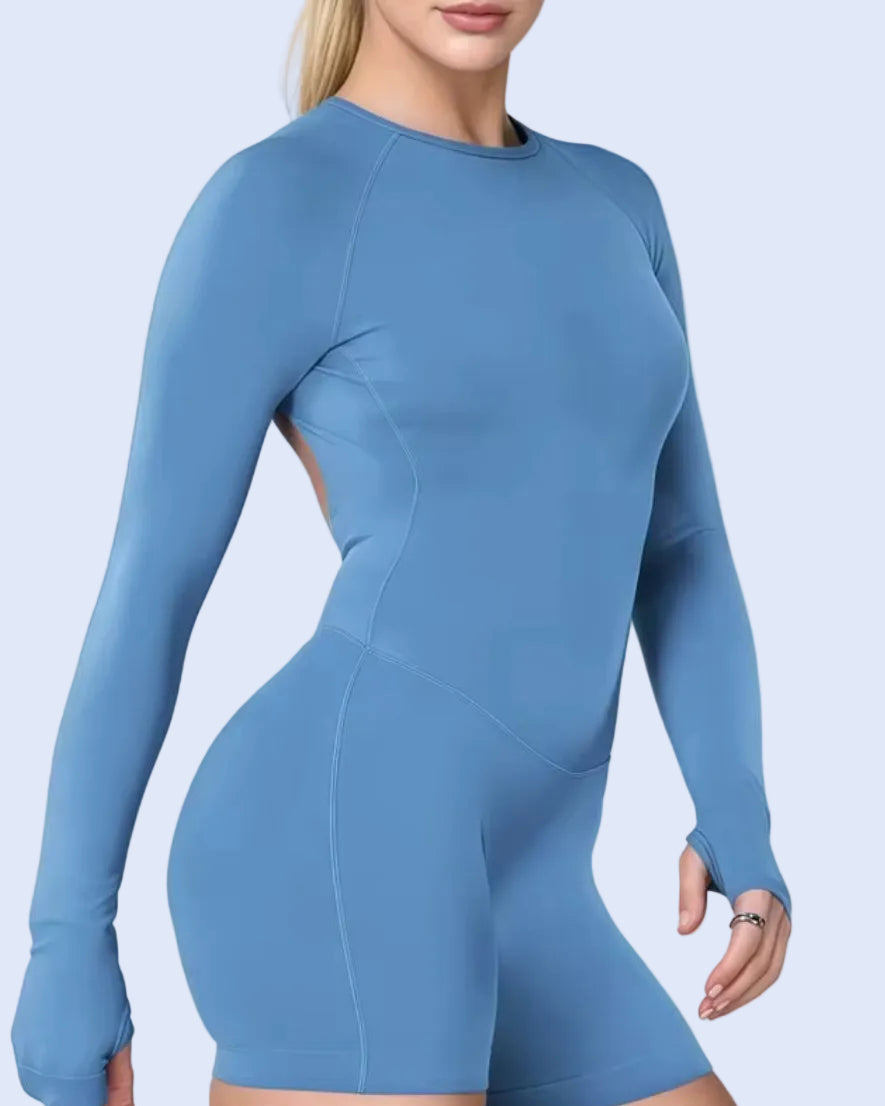 Impact Long Sleeve One Piece | Sculpting Gym Bodysuit