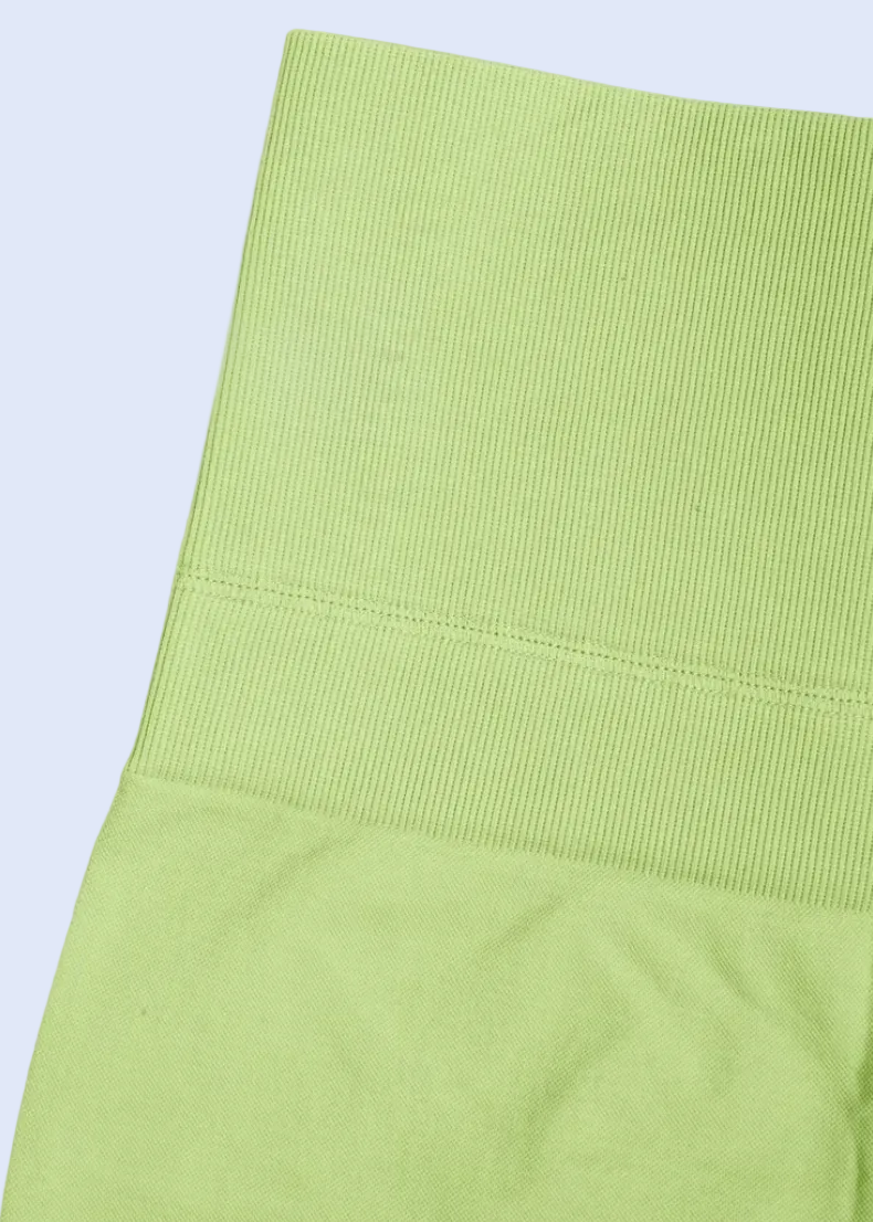 Green fabric on a white background
