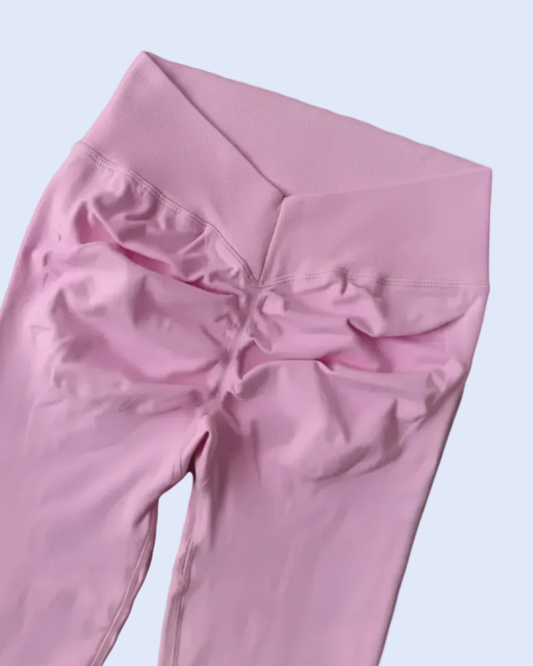 Effect V-Back Leggings - Pink