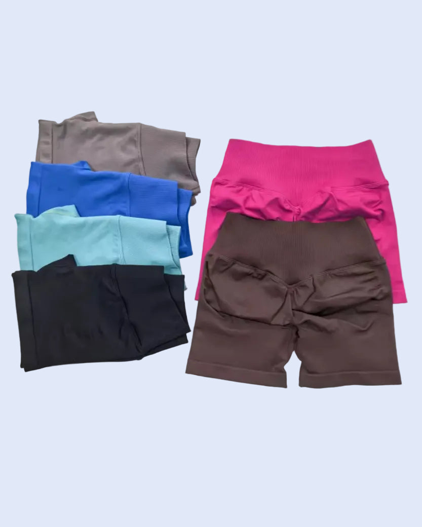 Sculpt Scrunch Shorts - Electric Blue | 4.5" | Crossover Waistband