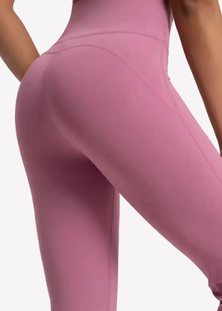 Pink high-waisted gym leggings for women from ActivewearBox on GymDeity