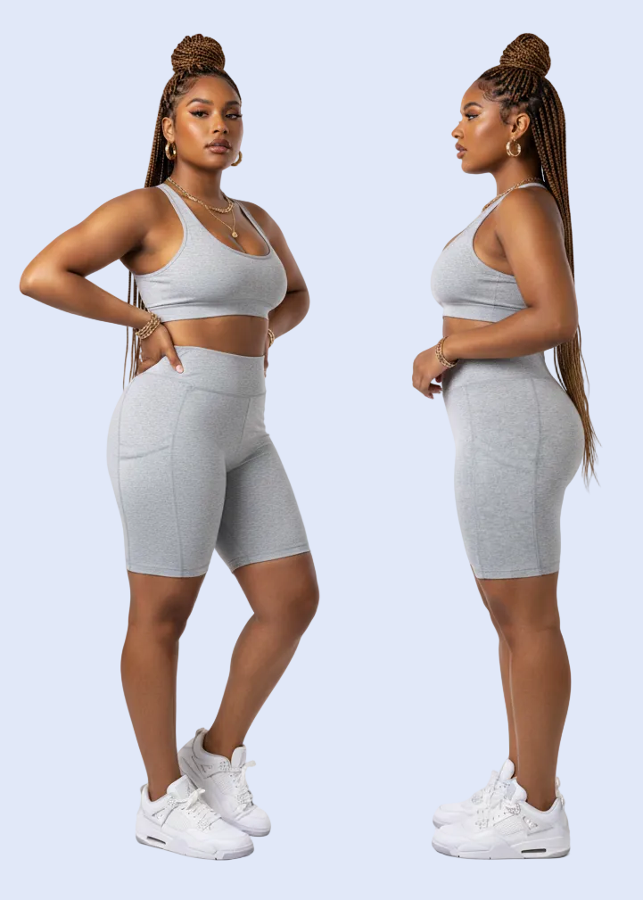 Gray knee-high sock on a white background