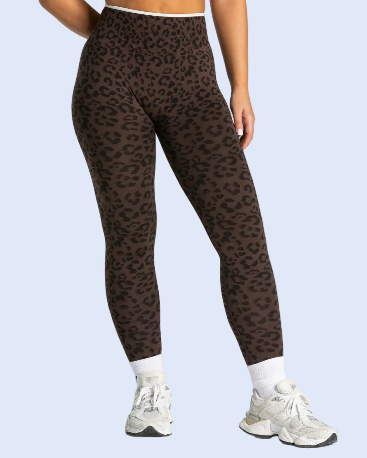 Contrastline Sculpt Scrunch Leggings | Leopard Print - ActivewearBox.com