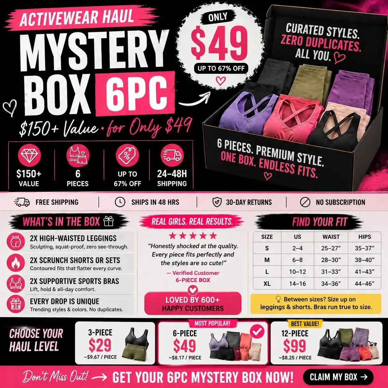 Activewear Haul Mystery Box — 6PC