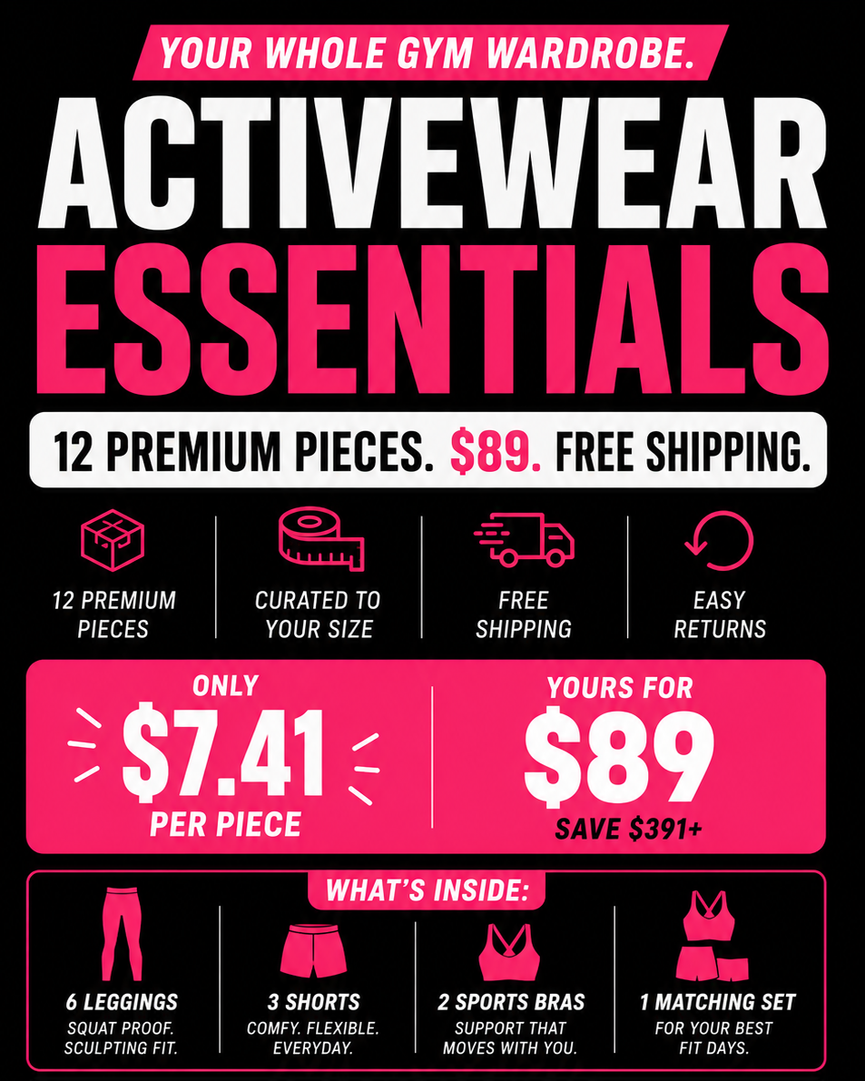 Activewear Essentials Bundle – 12 Pieces | $89