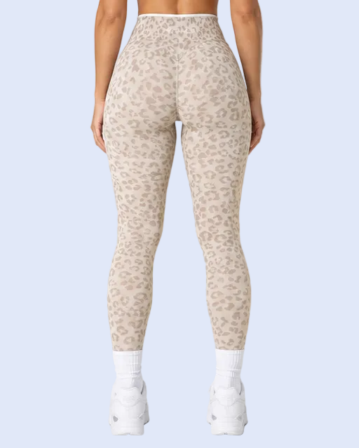 Contrastline Sculpt Scrunch Leggings | Leopard Print - ActivewearBox.com