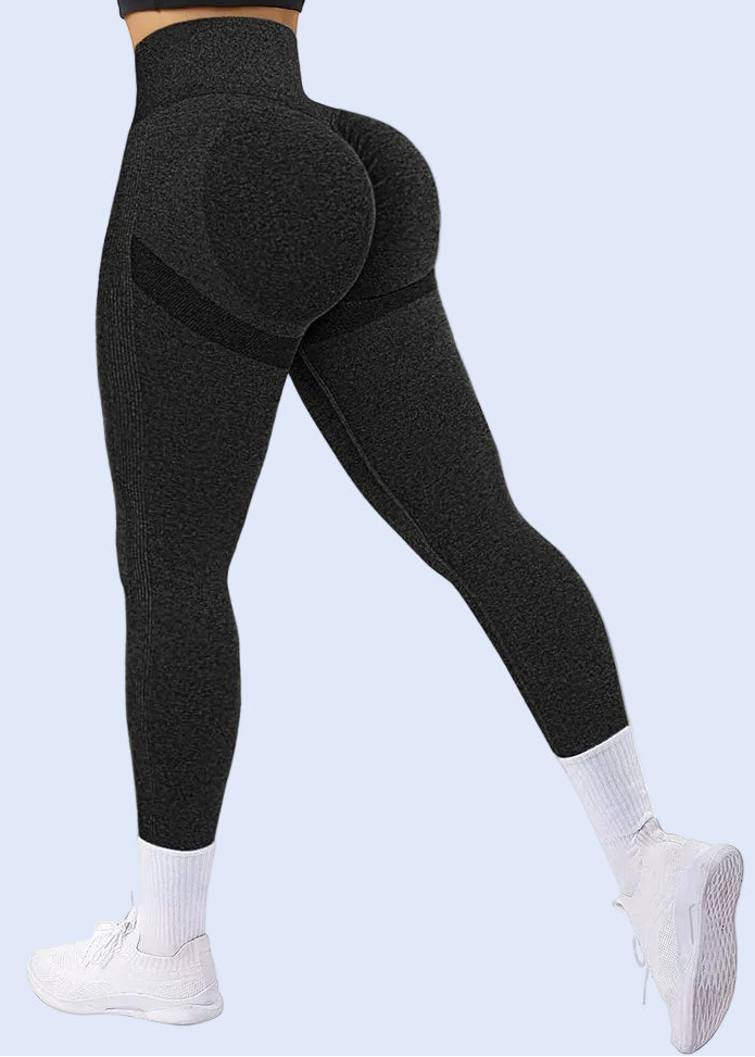 Black leggings worn by a person on a white background