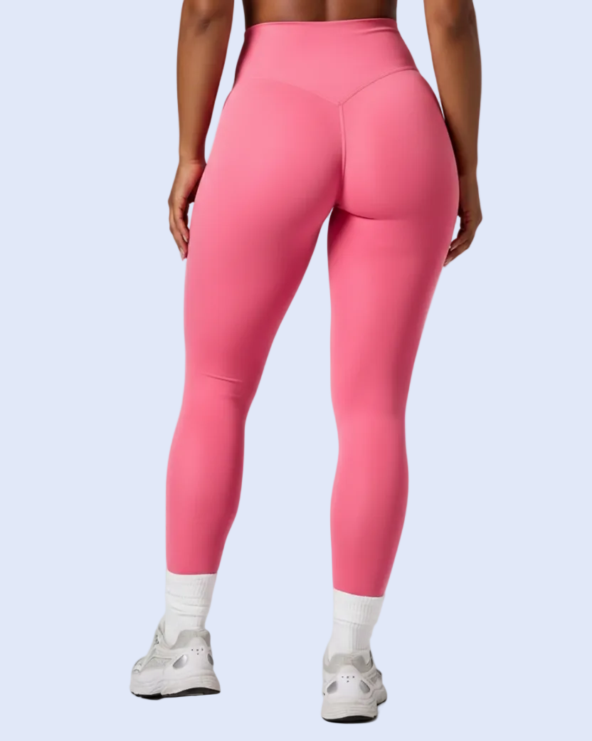 Back View Pink Leggings Waist Down