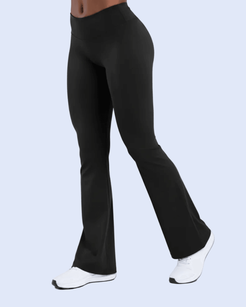Black Flare Leggings - Side Angle