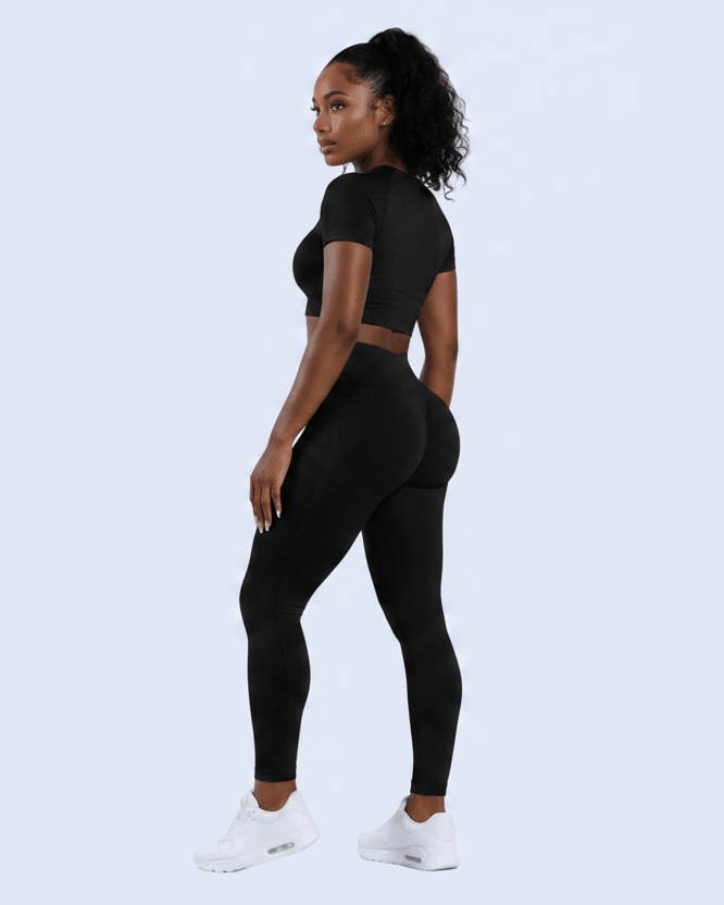Black Leggings Back Angle Set