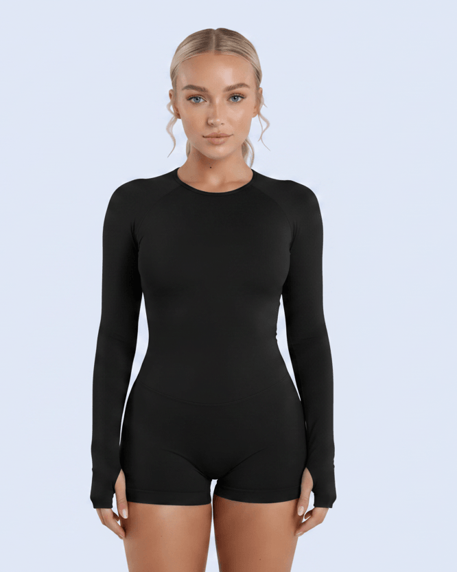 Black Romper - Front Full Body