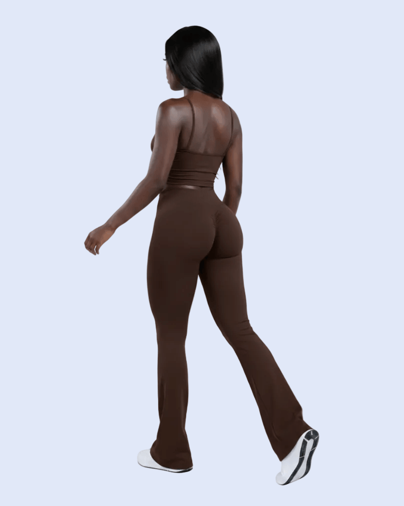 Effect Flare Scrunch Leggings — Espresso