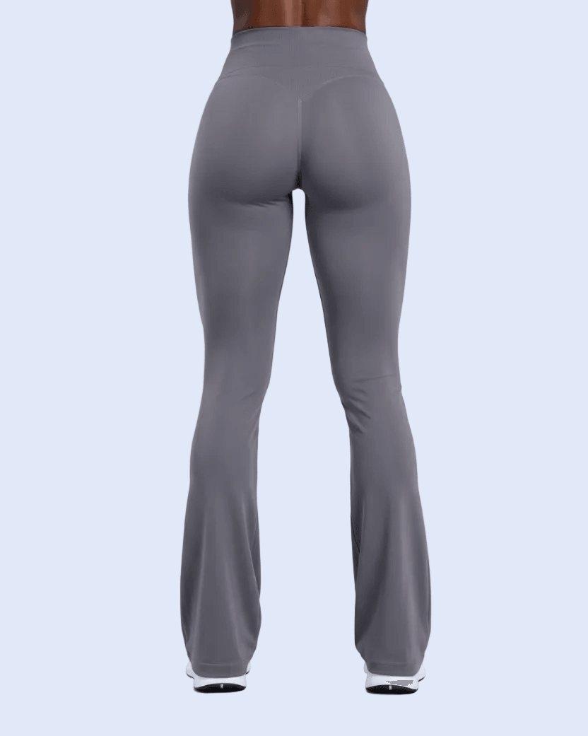 Charcoal Gray Flare Leggings - Rear