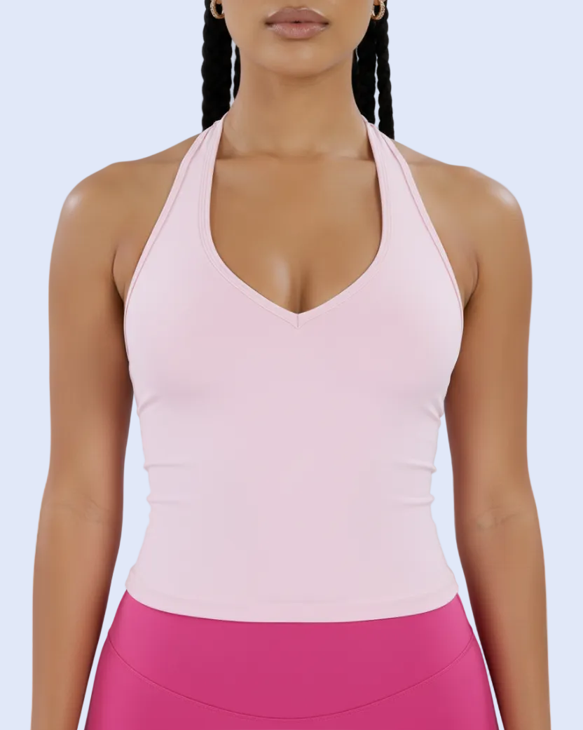 Close-Up Torso – Pink Halter Top