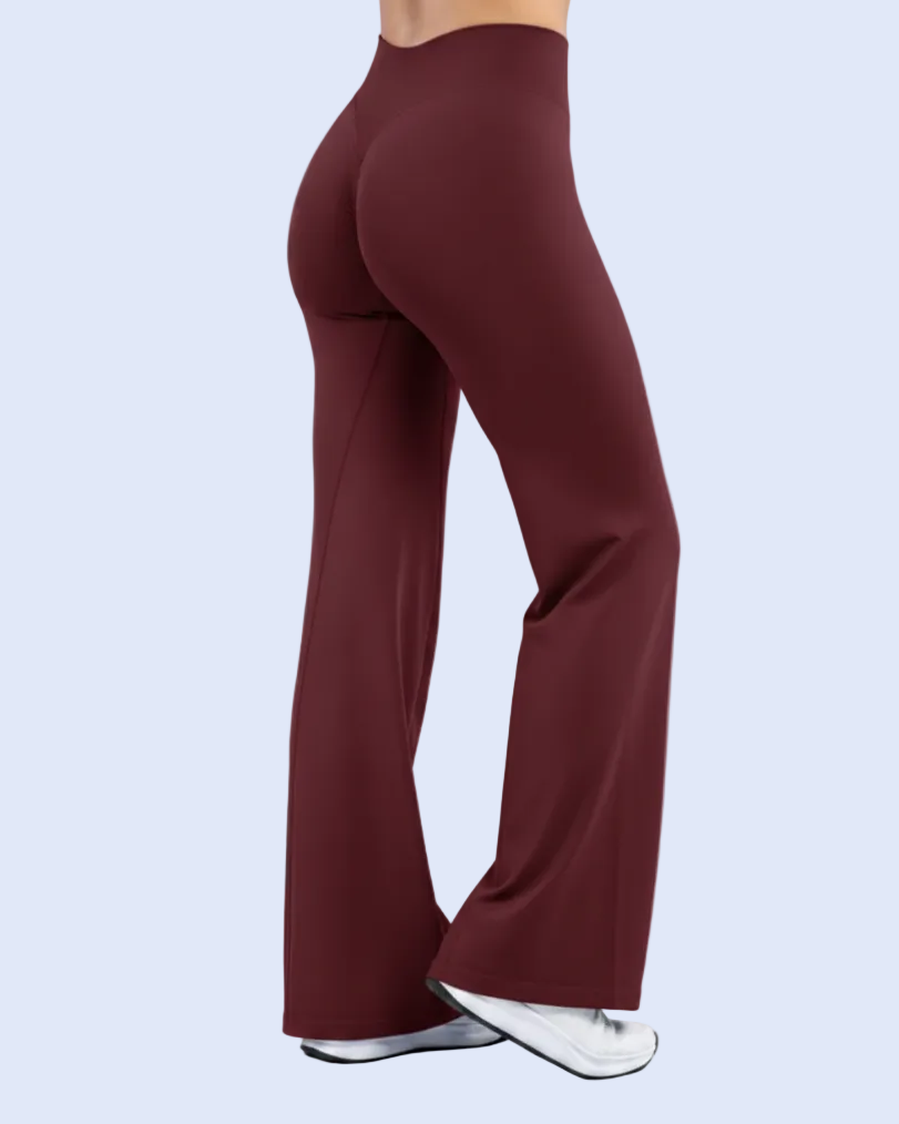 Defy Wide Leg - Burgundy - Back 3/4