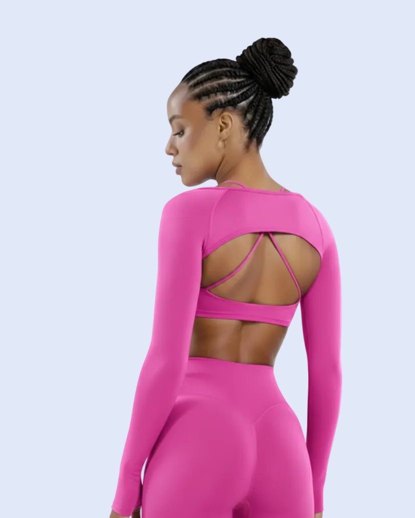 Electric Blue Back View → Bubblegum Pink