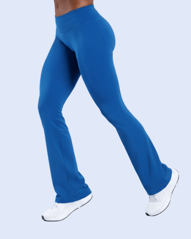 Electric Blue Flare Leggings - Side Walk