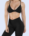 Sculpt Twist Front Sports Bra — Black