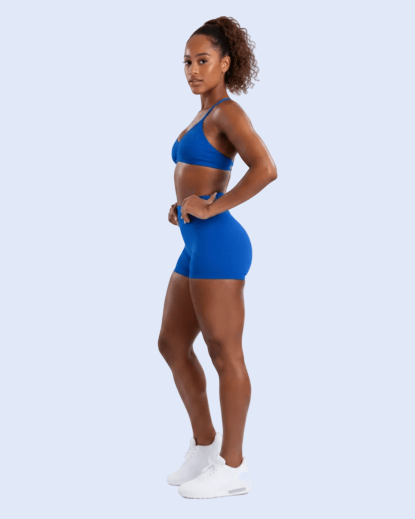 Electric Blue - Hands on Hips Over Shoulder