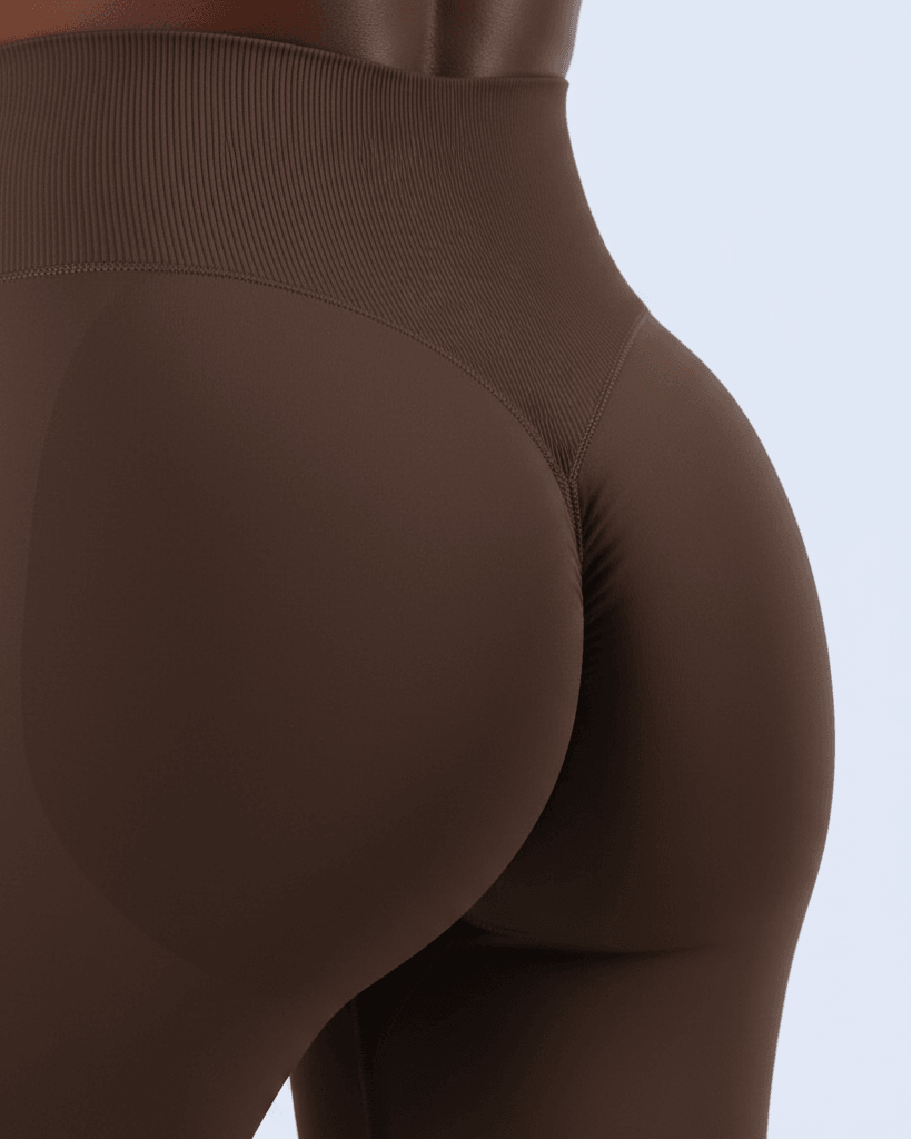 Espresso Brown Scrunch Leggings – Back Detail