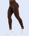 Espresso Brown Scrunch Leggings – Side