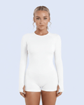 Front full body white romper