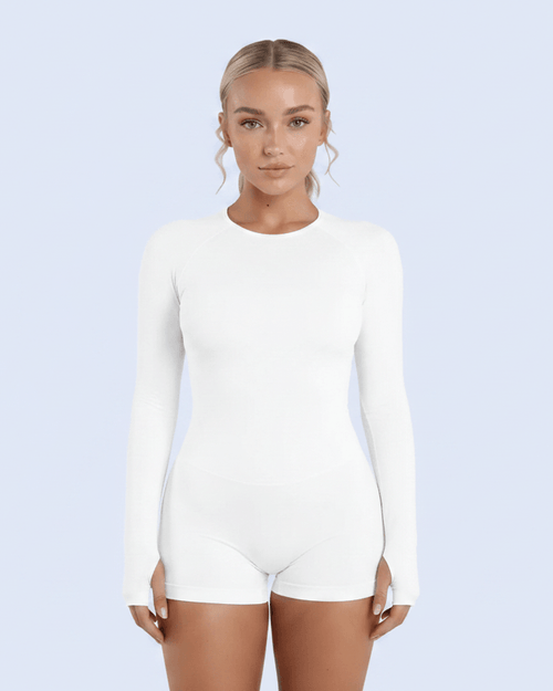 Front full body white romper