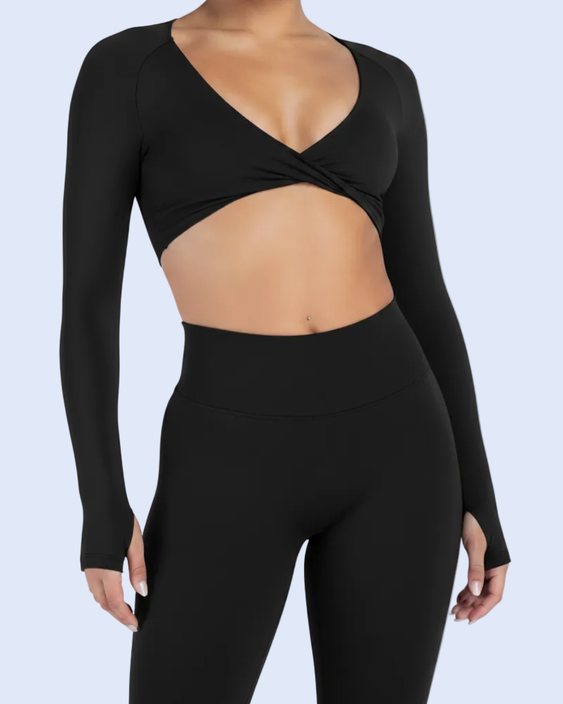 Lock-In Black Twist Top Front Torso