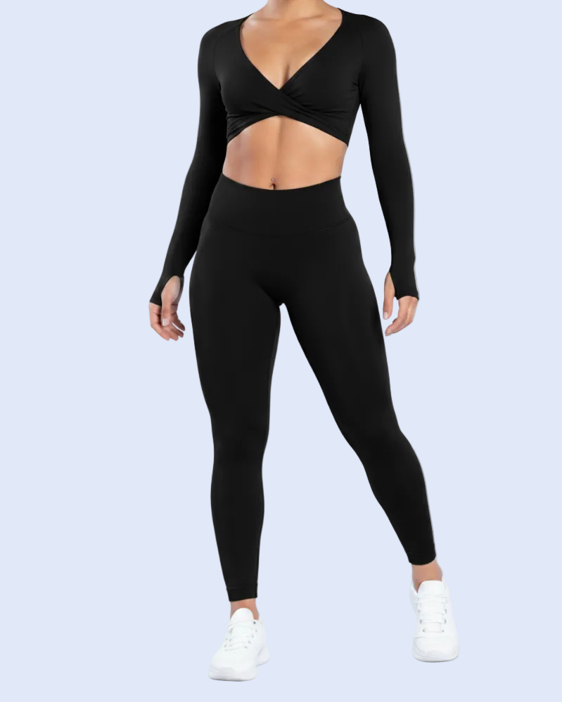 Lock-In Black Twist Top Full Front