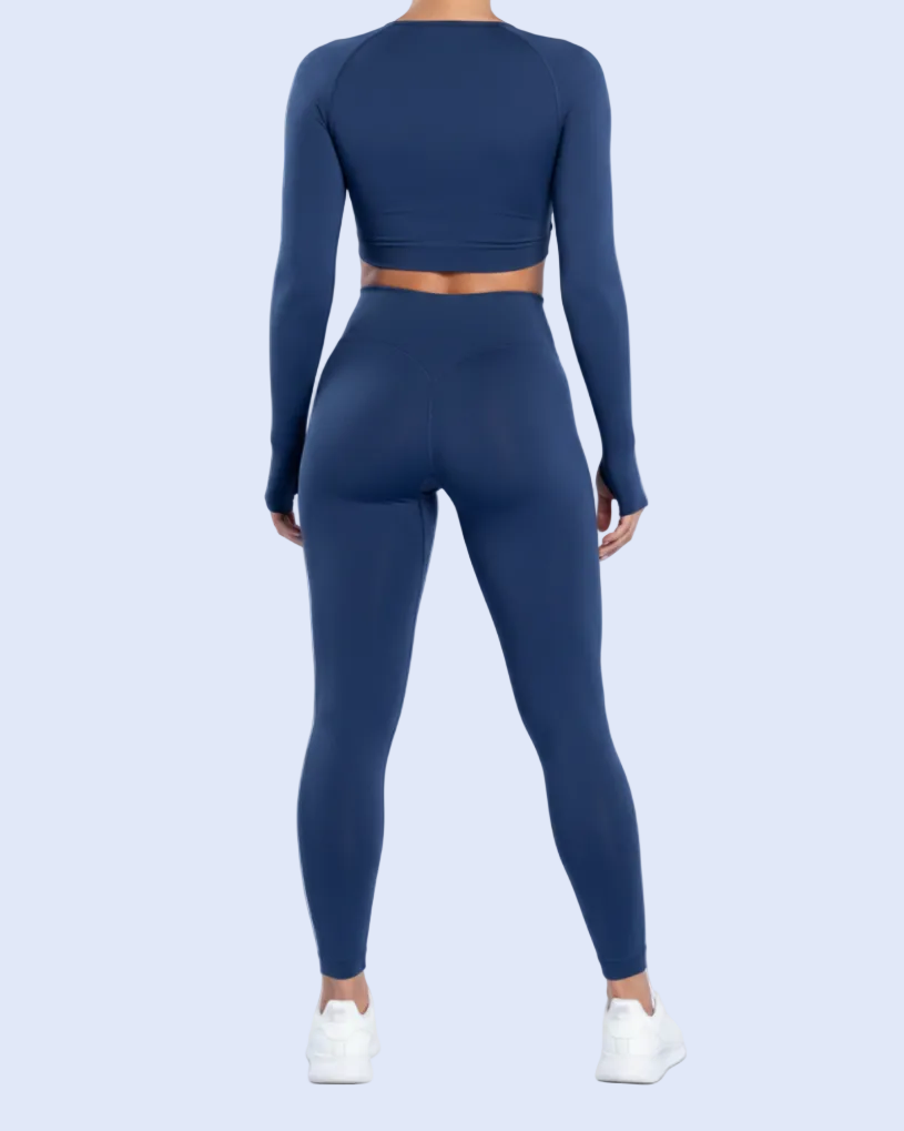 Lock-In Med Navy Twist Top Full Back View
