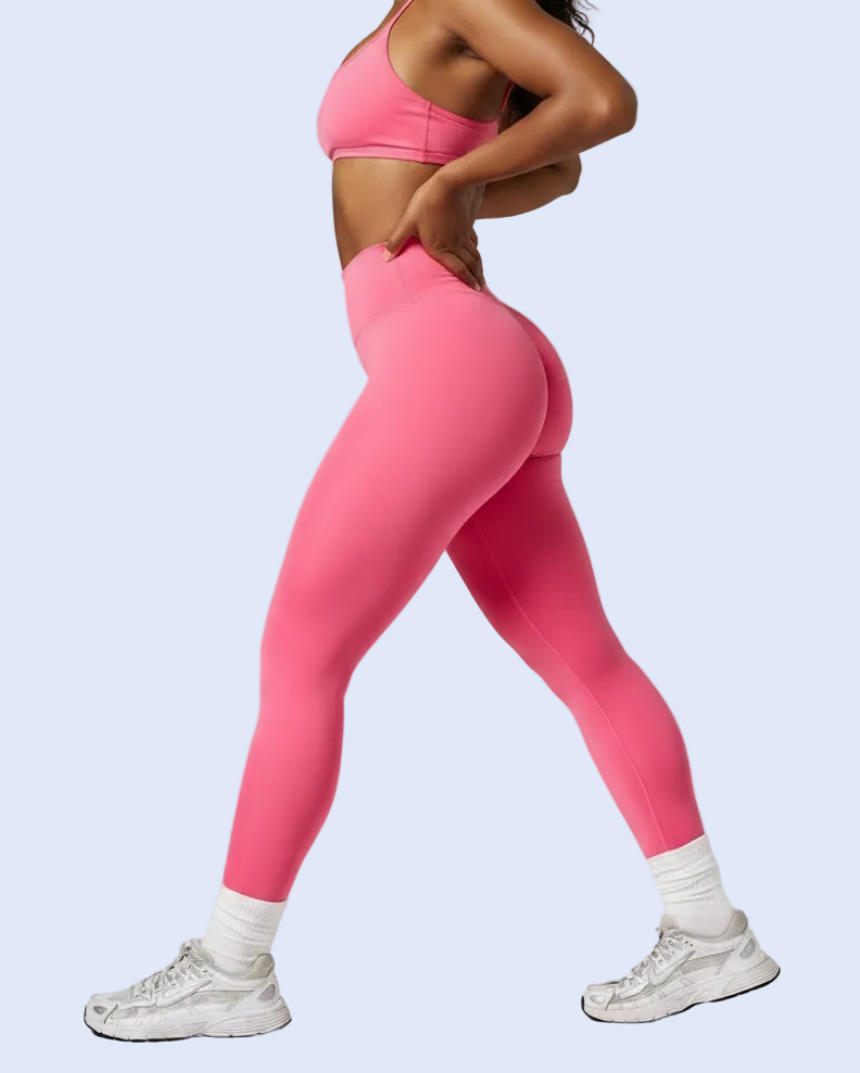 NKD Leggings – Vivid Rose Pink Correct Model