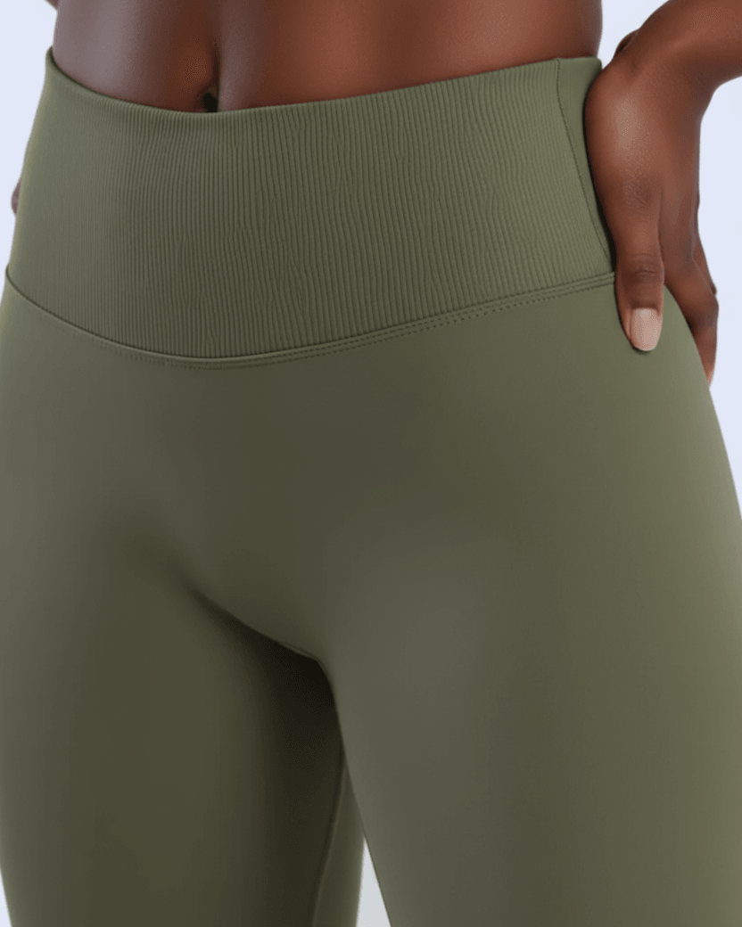 Olive Green Legging Waistband Detail