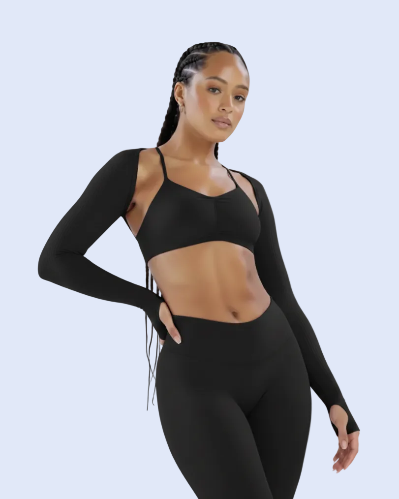 Sculpt Shrug Black - Front Lean Fixed Hand