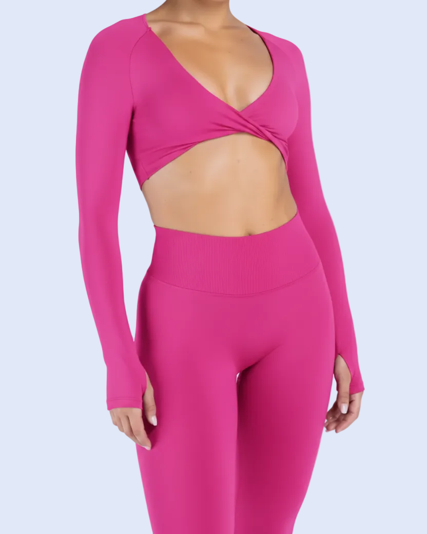 Twist Top - Front Angle in Bubblegum Pink
